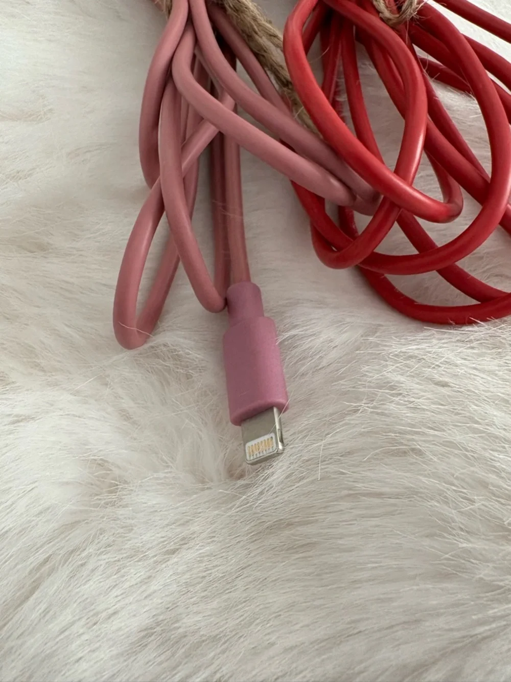 Red and Pink USB Charging Cables - Universal Cell Phone Accessory